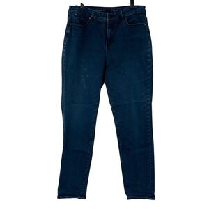 Talbots Womens Jeans Heritage Ankle Straight Stretch‎ Blue Denim Cotton Blend 14